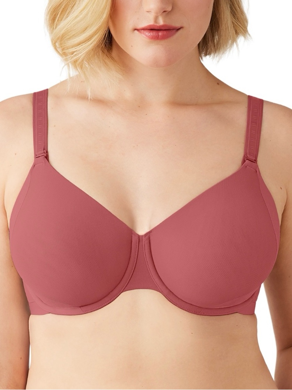 Wacoal Dusty Rose Uneven Shape Revelation Full Coverage Underwire Bra Size 40C